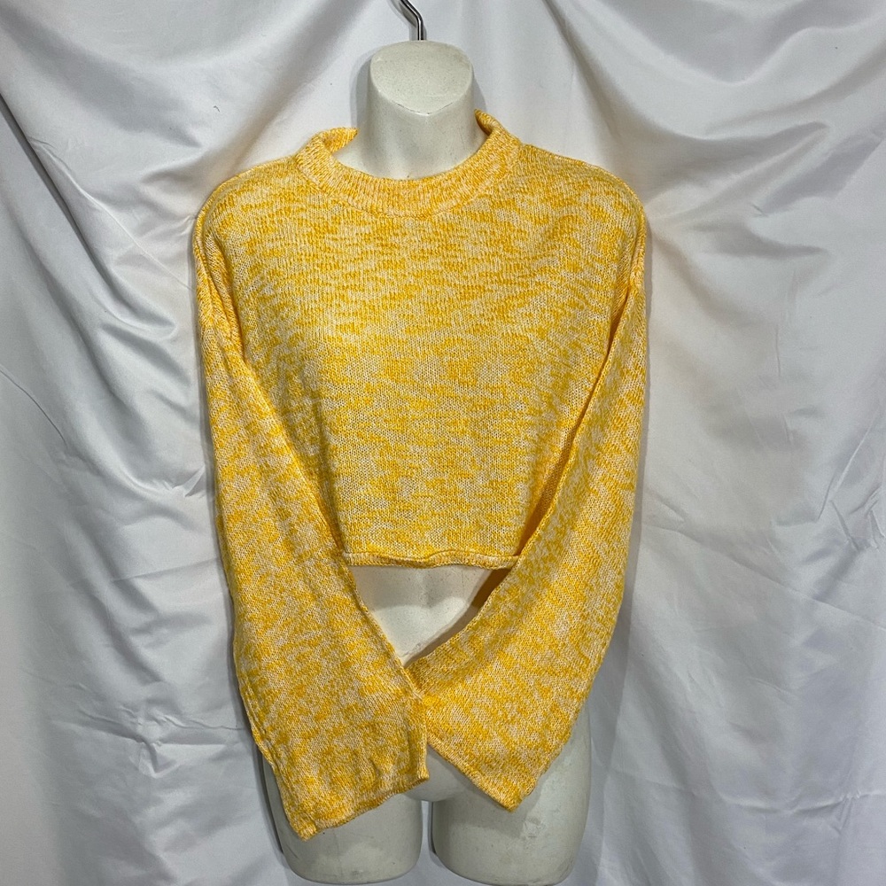 Divided cropped sweater wide sleeves bell M